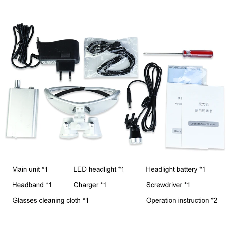Dentistry Binocular Magnifier 2.5X 3.5X Ultra-lightweight Optical Loupes Magnifying Glass for Dental Surgery