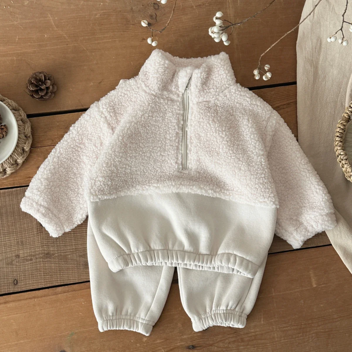 1-3 سنوات بيبي بوي بنات مجموعة ملابس الشتاء الخريف لامب بلوزة من الصوف السراويل 2 قطعة الأطفال دعوى طفل طفل الزي غير رسمي