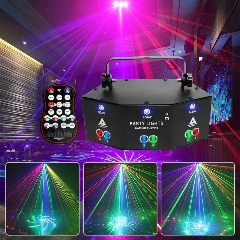 Imagem -04 - Rgb 9-eye Stage Lighting Effect Ktv Controle Remoto Flash Light Interior Bar Desempenho Atmosfera de Festa Disco Laser Últimas