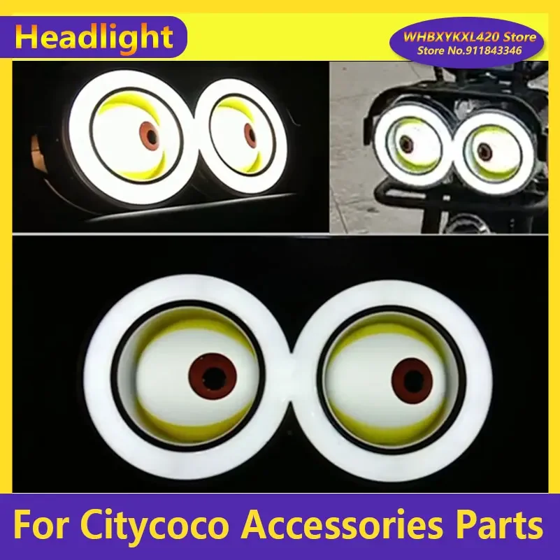 

12V CItycoco Headlight Lighting Spotlight Little Yellow People Bracket Lamp for Citycoco Electric Scooter Modified Accessories