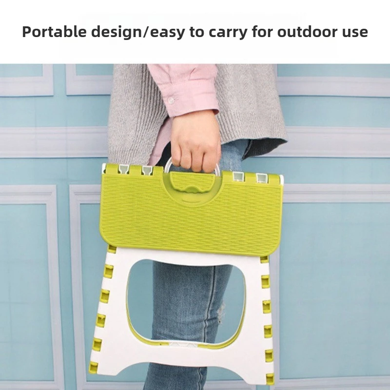 Portable Thickened Plastic Folding Stool Lightweight for Outdoor Camping Home Kids Learning Easy Carry
