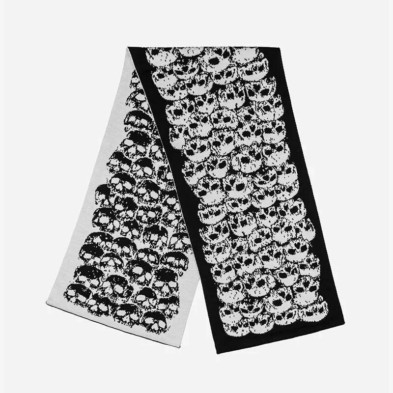 

Y2K Autumn/Winter New Dark Style Flame Element Double sided Jacquard Hip Hop Trendy Street Style Versatile Scarf Headscarf