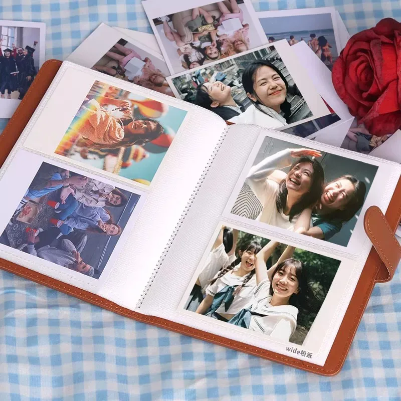 Álbum de fotos de 5 pulgadas de poliuretano (PU) para la serie Fujifilm Instax Wide, compatible con papel fotográfico Instax Wide 400/300/210/Impresora