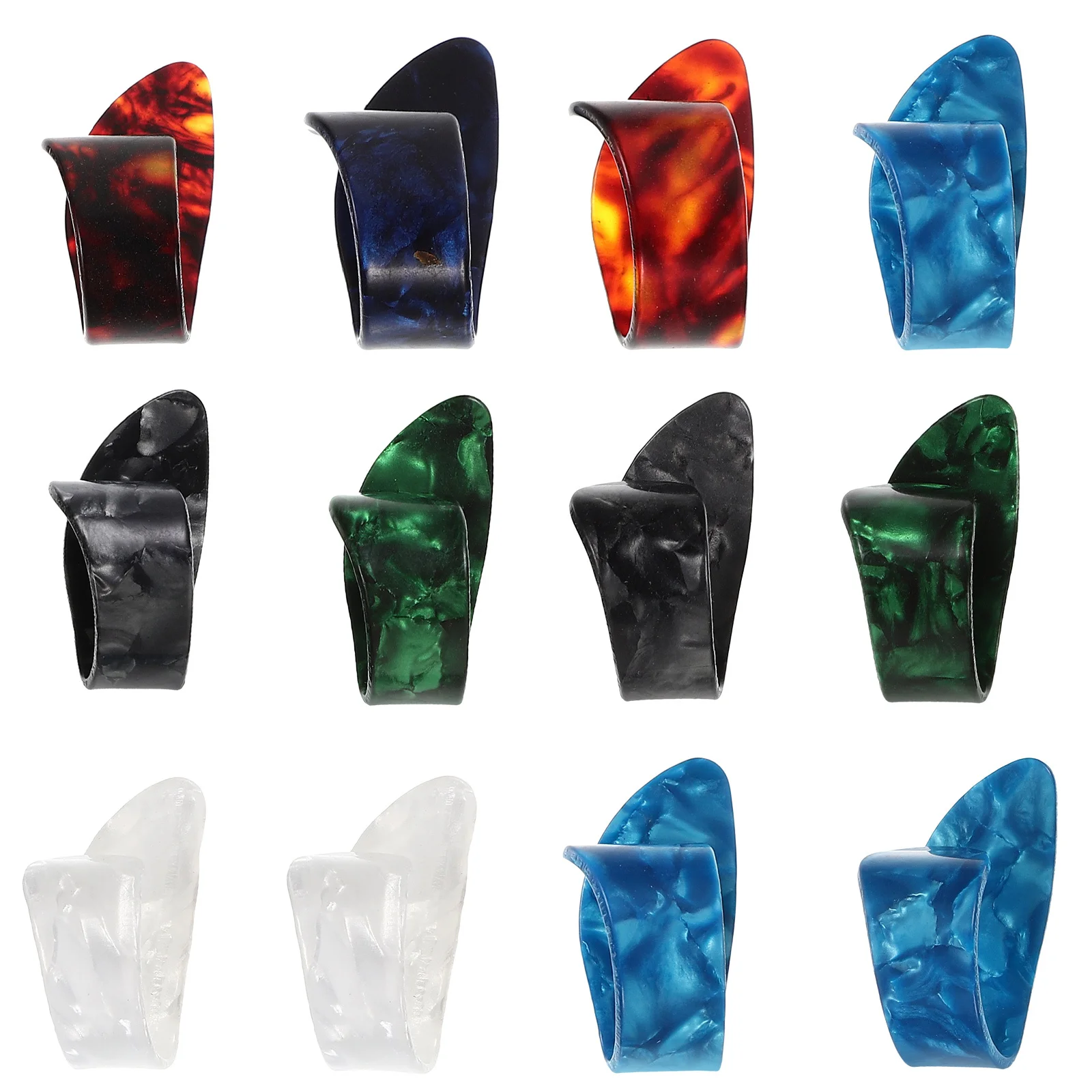 

12pcs Guitar Finger Picks Xylonite Non-Slip Grip For Electric Acoustic Guitar Ukulele Bass Beginner Comfortable Practice Tool