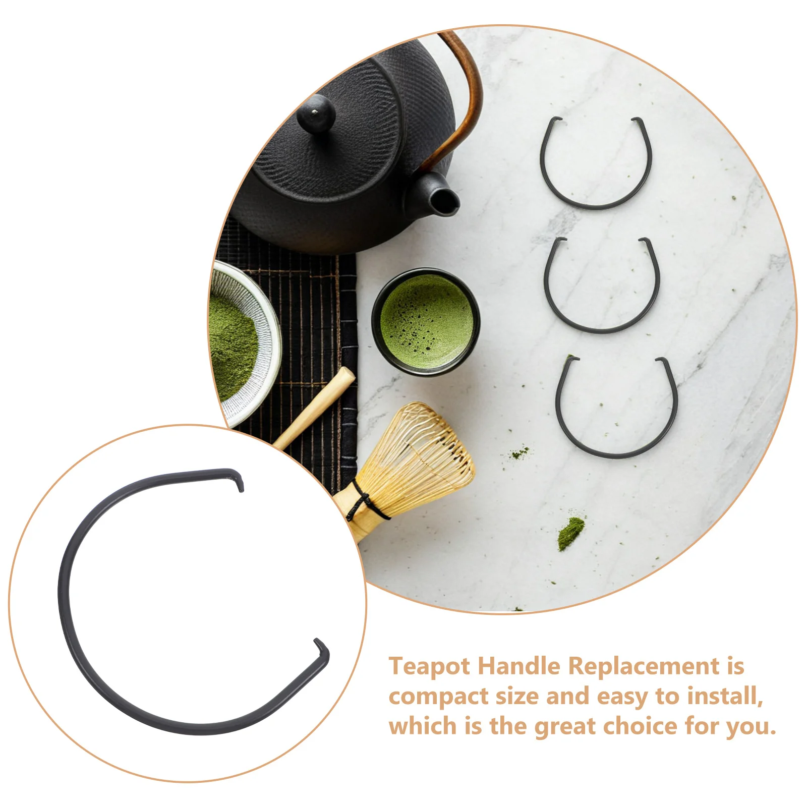 

4Pcs Sturdy Ceramic Teapot Handle Replacement Ergonomic Design for Enhanced Aesthetic and Functional Use Kettle Handles