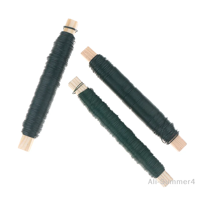 0.5/0.65/0.7mm Green Metal Tying Wire, Rust-Resistant Floral Wire For Wrapping Around ,Suitable For Crafts, Christmas Decoration