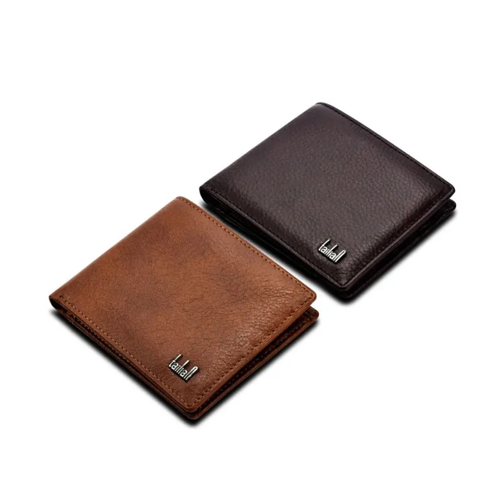 

Business Cowhide Men's Short Wallet Classic Large Capacity Male Leather Purse Multi-function Multi-position Card Holders Male