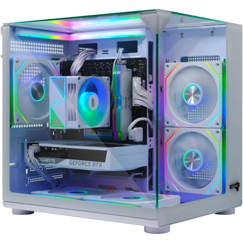 

Gaming Pro – Core i5-14400F, RTX 5060Ti 16GB, 16GB DDR5, 1TB NVMe SSD 3300MB/s, 700W PSU, White ARGB M-ATX Case with 5 ARGB Fan
