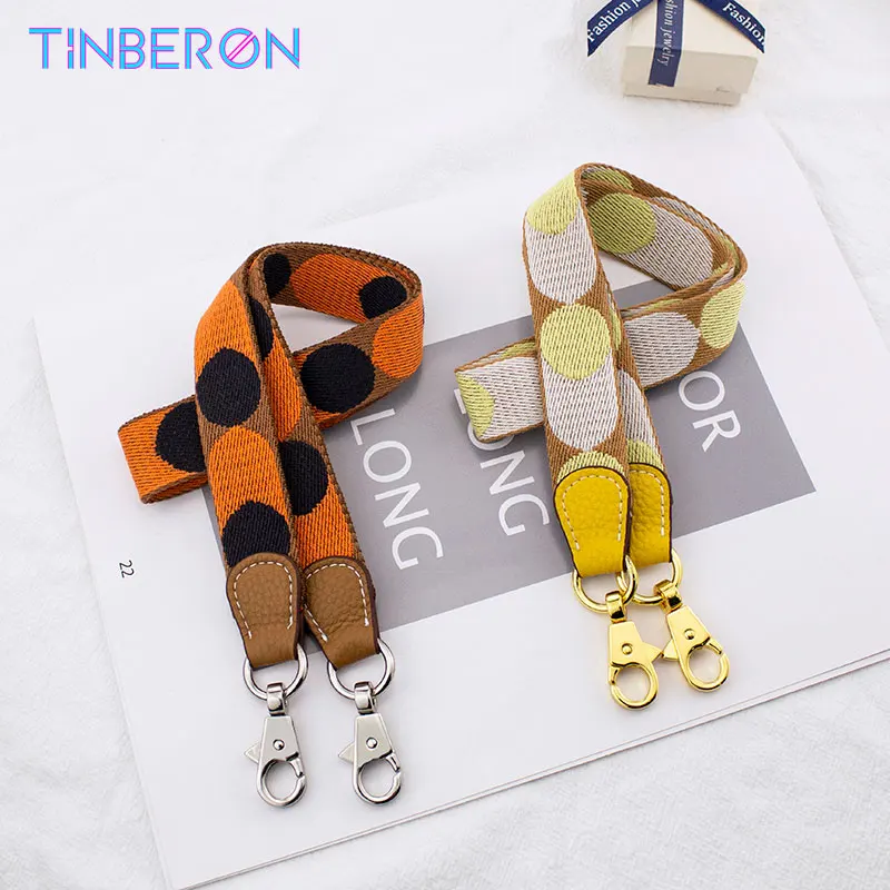 TINBERON Shoulder Bag Strap For Luxury Handbag Designer Women Bag Accessories Fashion Dot Decoration Bag Strap Canvas Strap Belt