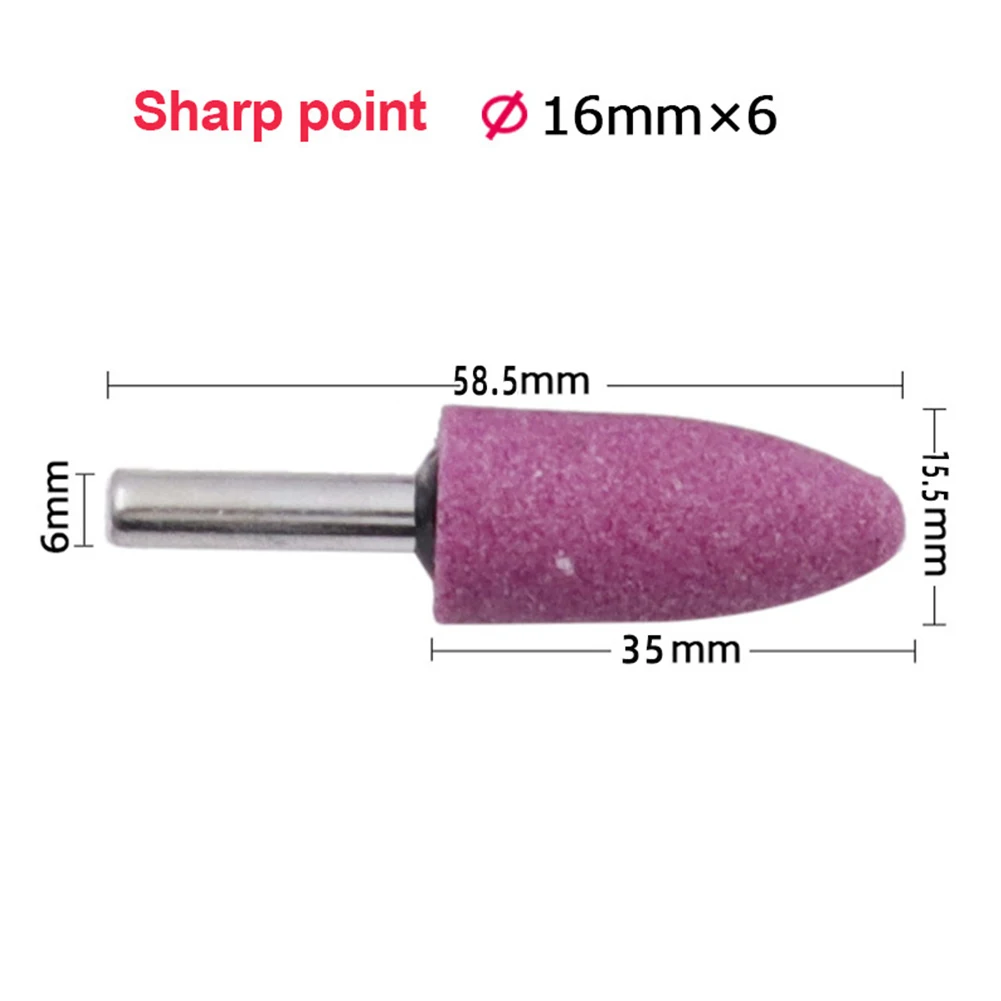 1pc 6mm Shank Red Corundum Conical Grinding Head For Polishing And Rust Removal Mini Brush For Dremel Dril