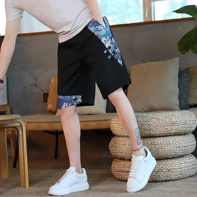 

Мужские короткие брюки, широкие свободные шорты с карманами, мешковатые шорты для мужчин, оптовая одежда на шнурке, новинка, 3 четверти, горячие предложения, мода Xl