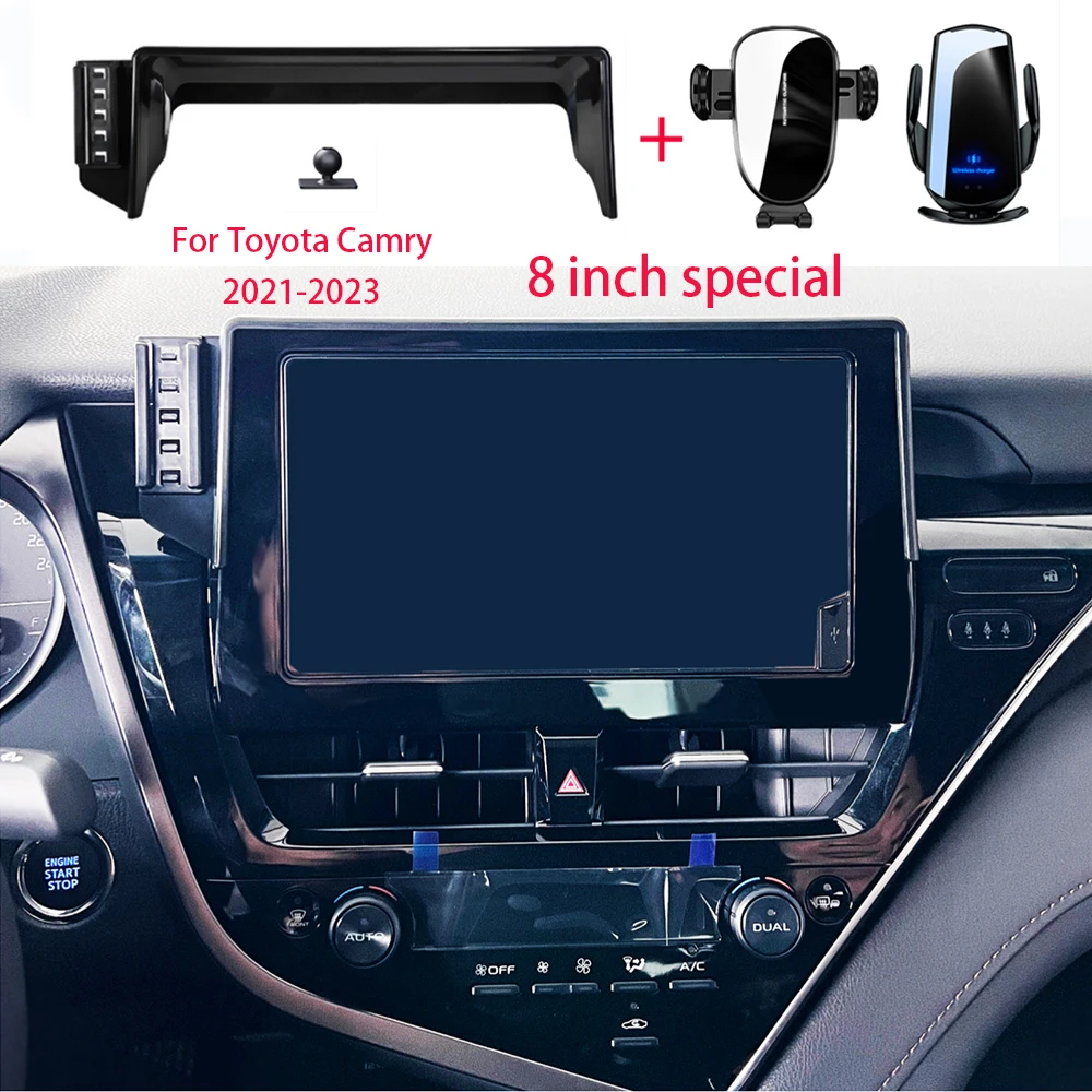 

Car Phone Holder For Toyota Camry XV70 2021- 2023 8 inch Screen Fixed Base Wireless Charging Phone Mount Car Accessories