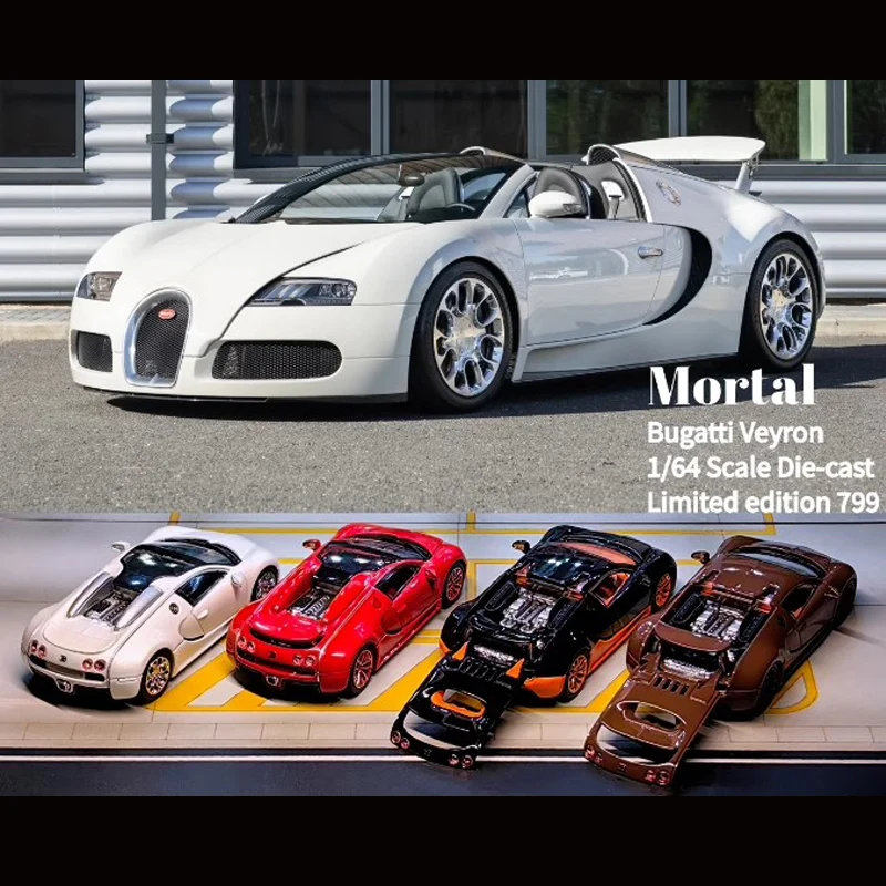 

Mortal 1:64 Bugatti Veyron Super Sport Diecast Model Car Tail Wing Movable Acrylic Display Collection Model Ornaments