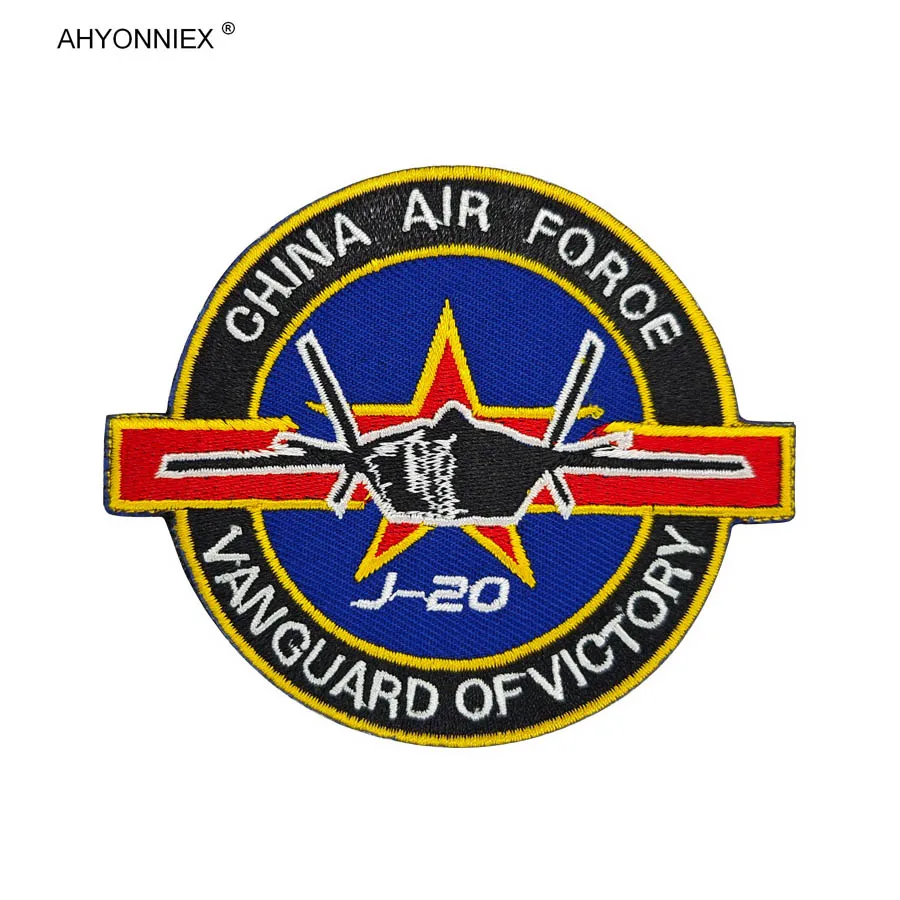 1PC 3D Fabric China J20 Flag Patch Tactical Morale Flight Armlet Chinese Element Badge Military Fan Stickers Decorations DIY