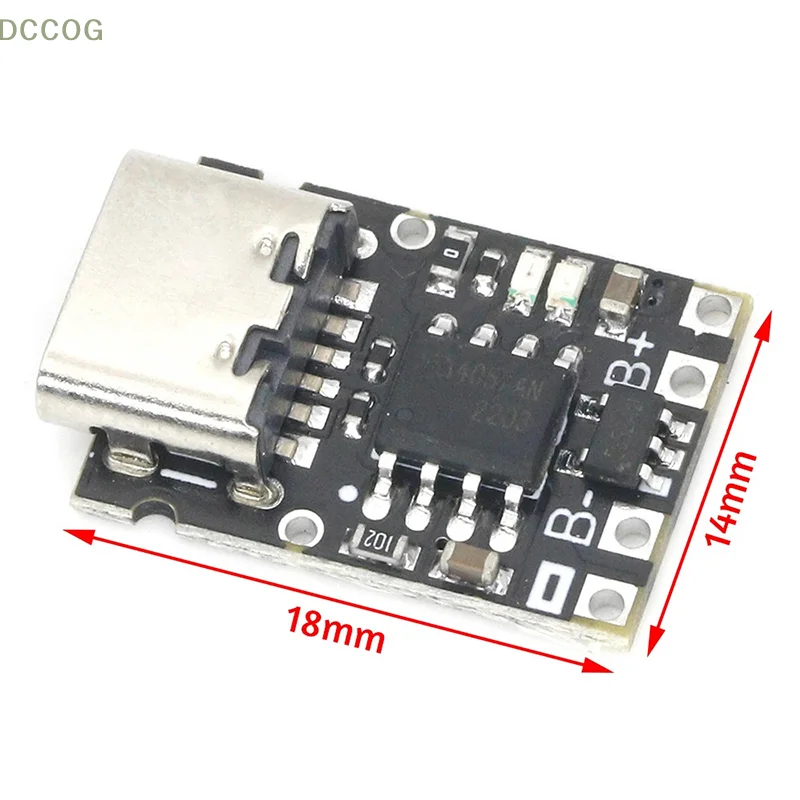 لوحة شحن بطارية ليثيوم صغيرة جدًا 1A 3.7V4.2V وحدة شاحن Type-C مع لوح حماية