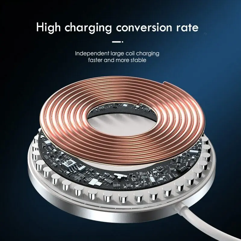 شاحن Apple Magsafe اللاسلكي 15 وات الأصلي لهاتف آيفون 16 15 14 13 12 ميني برو ماكس بلس