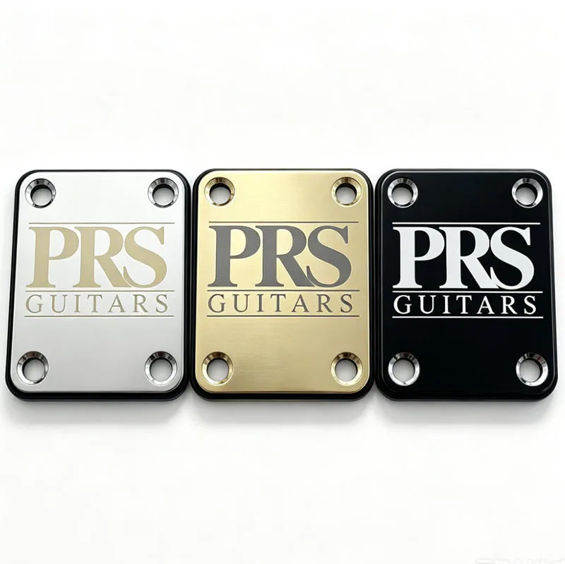 Custom Shop PRS Gitarren-Halsplatte Silber/Gold/Schwarz