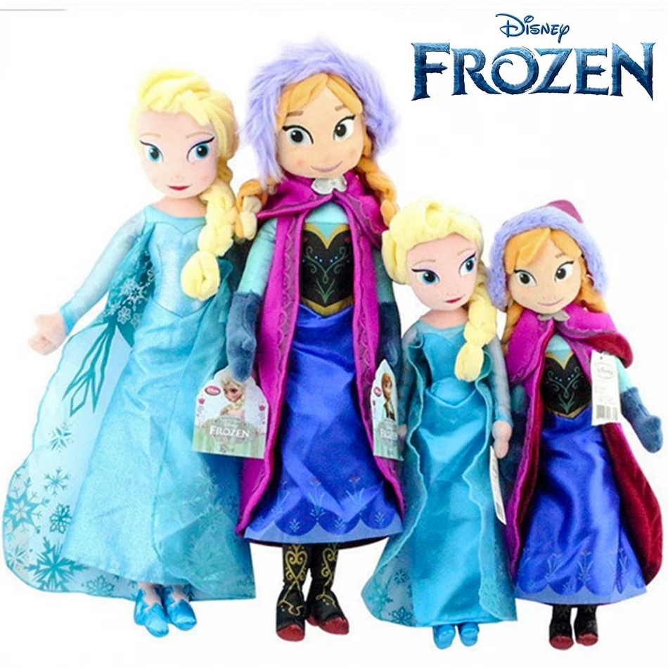 40-50 CM Frozen Anna Elsa Dolls Snow Queen Princess Anna Elsa Doll Toys Stuffed Frozen Plush Kids Toys Birthday Christmas Gift