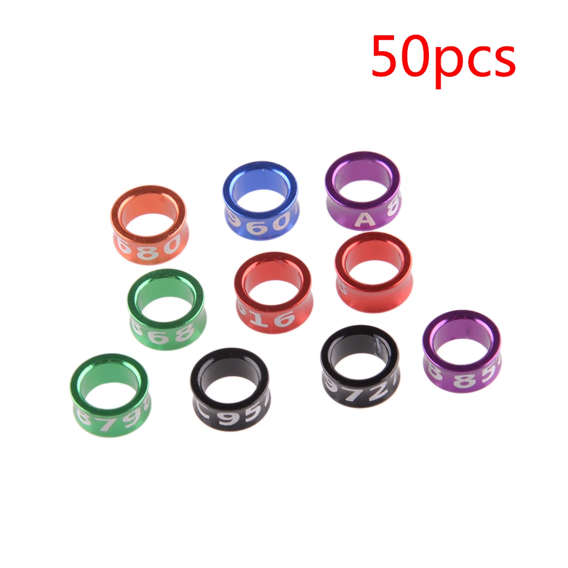 NEW 50pcs 6mm Aluminium Alloy Closed-loop Bird Parrot Leg Band Ring Color Random