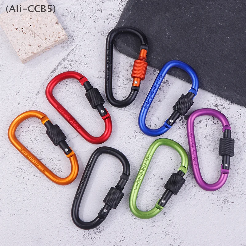 Thickened No.8 D-Shape Carabiner Quick Release Nut Mountain Buckle Aluminum Alloy Backpack Buckle