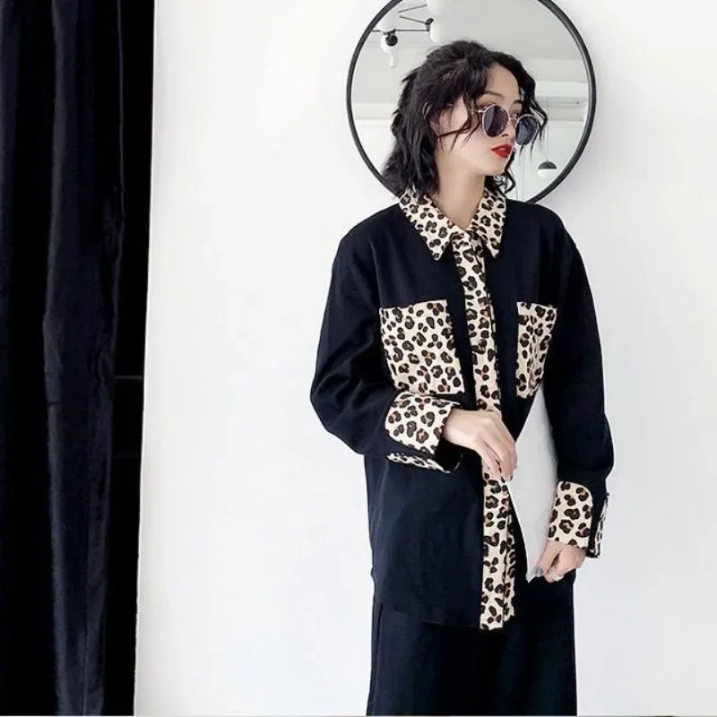 Long Sleeve Pant Cover Leopard Print Online Celebrity Loungewear Can Worn Outside Pajamas Female Spring Autumn Chinese Style