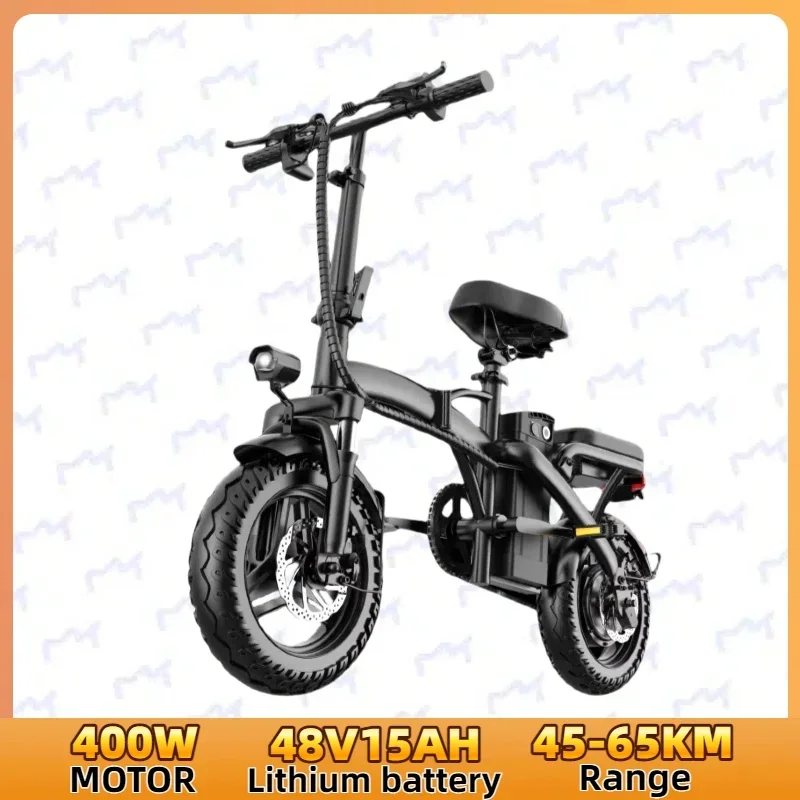 Mini Folding Electric Bike 48V 400W 30AH 14-inch Electric City Bike Folding Electric Bicycle Cheap Adult Battery Powered Scooter image 2