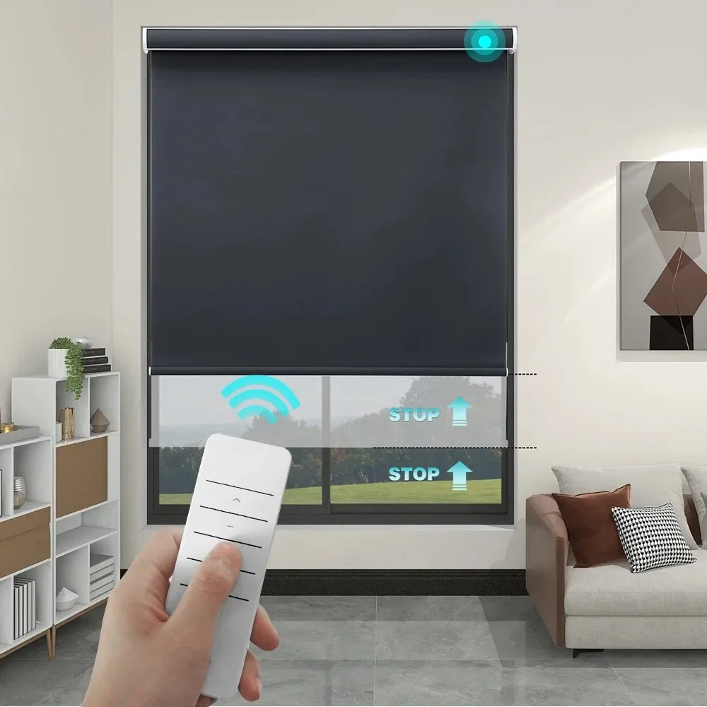 Living Room, Full Shade Screen, UV Protection, Privacy, Wi-Fi, Tuya, Electric Control, Kitchen