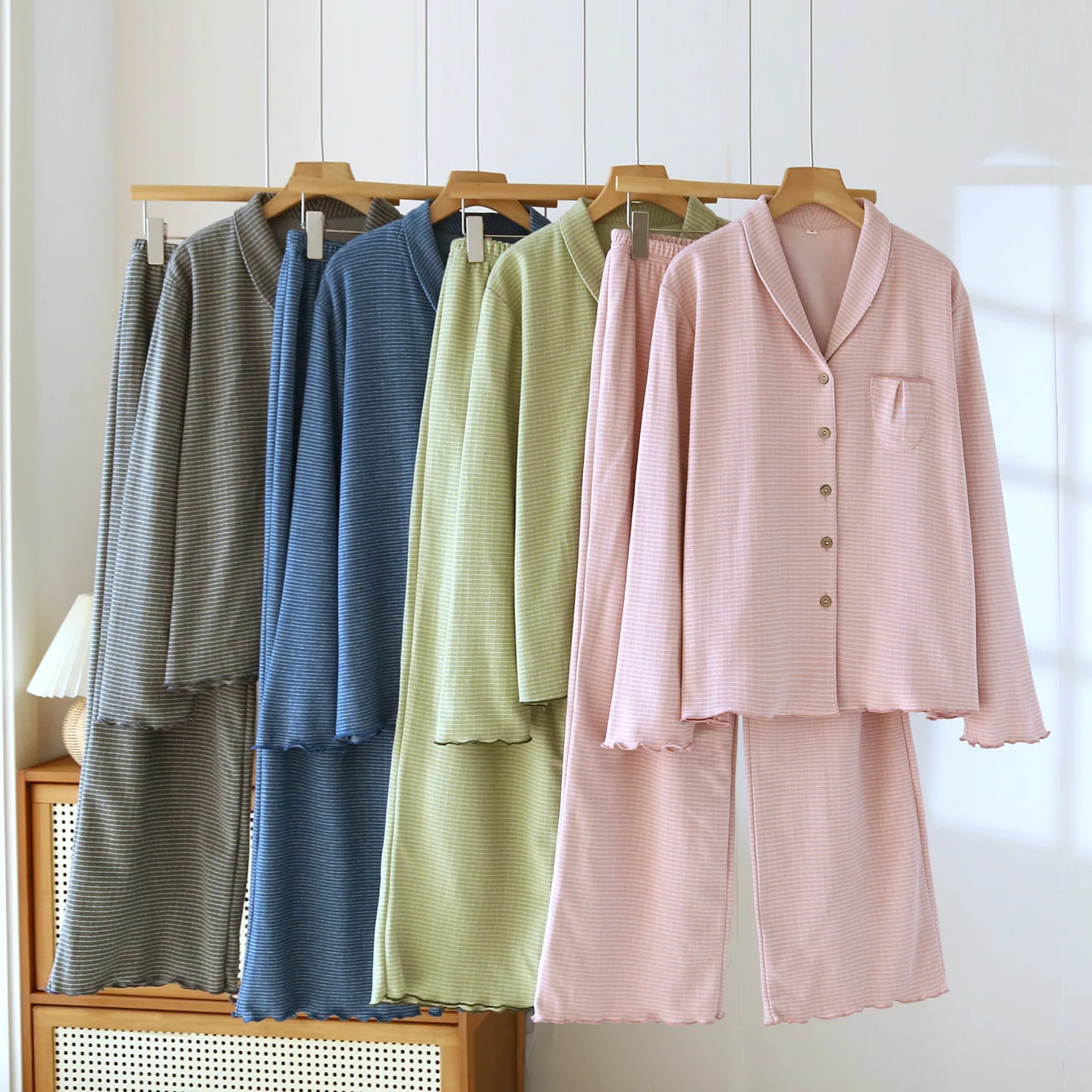 

Solid Color Home Suit For Women Pajamas Set Long Sleeve Sleepwear Autumn New Pijama Women's Winter Pajamas Ladies Pyjamas