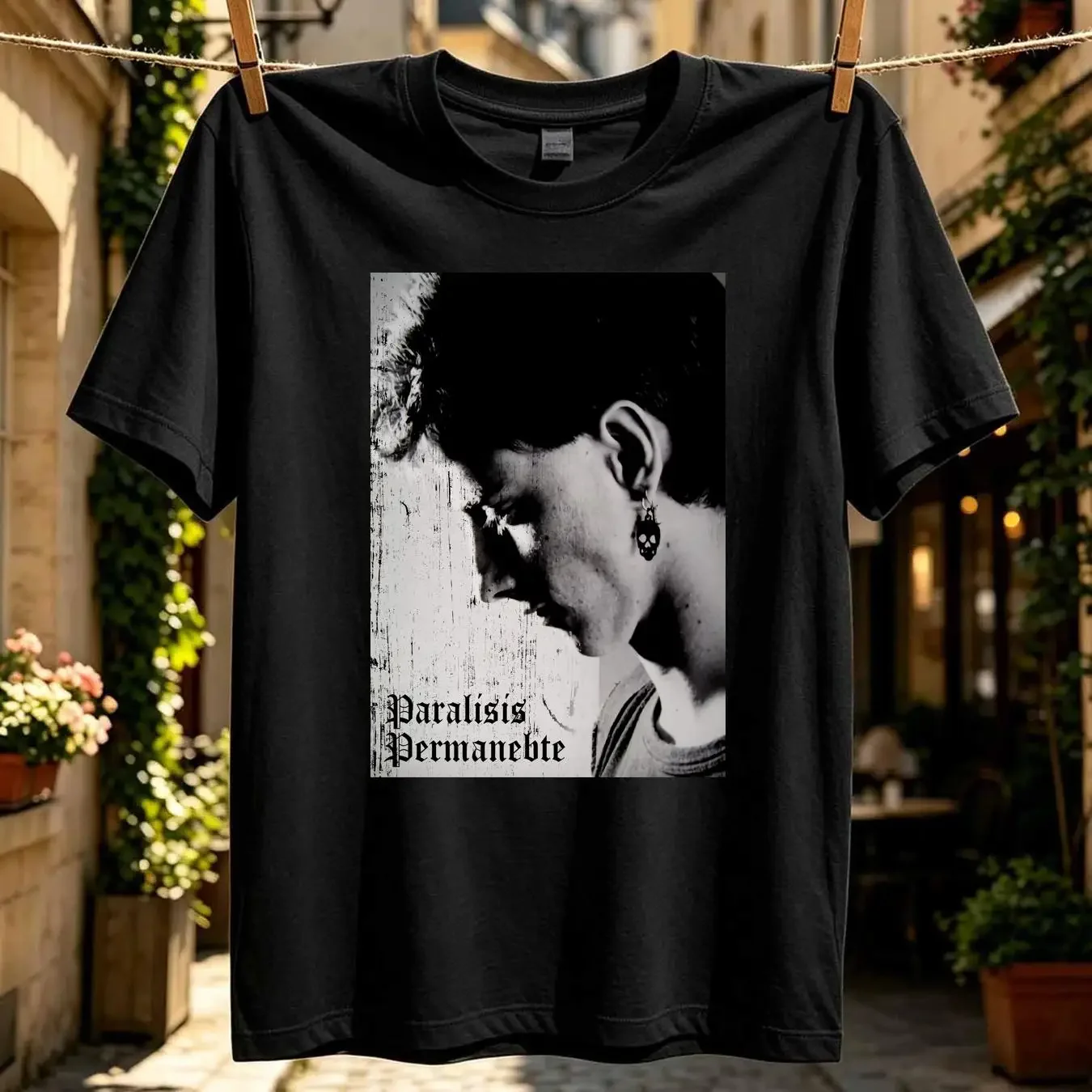 washed T Shirt Paralisis Permanente Eduardo Benavente Black Band Post Punk Go vintage Washed Unisex Slightly homme fashion