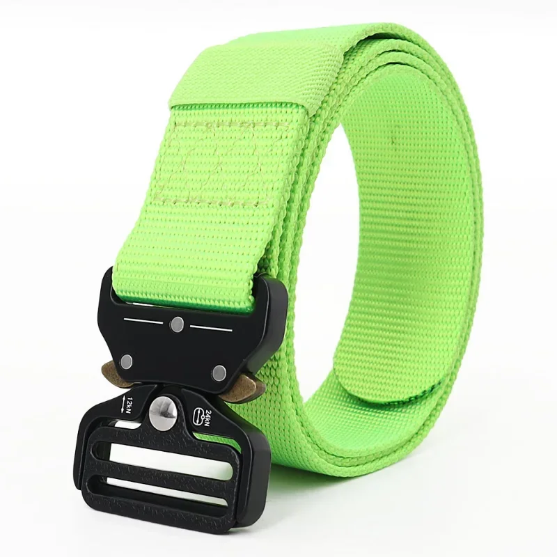 Green Blue Camouflage Metal Automatic Buckle Hunting Outdoor - Nylon  Training Belt Canvas Sports Belts for Men