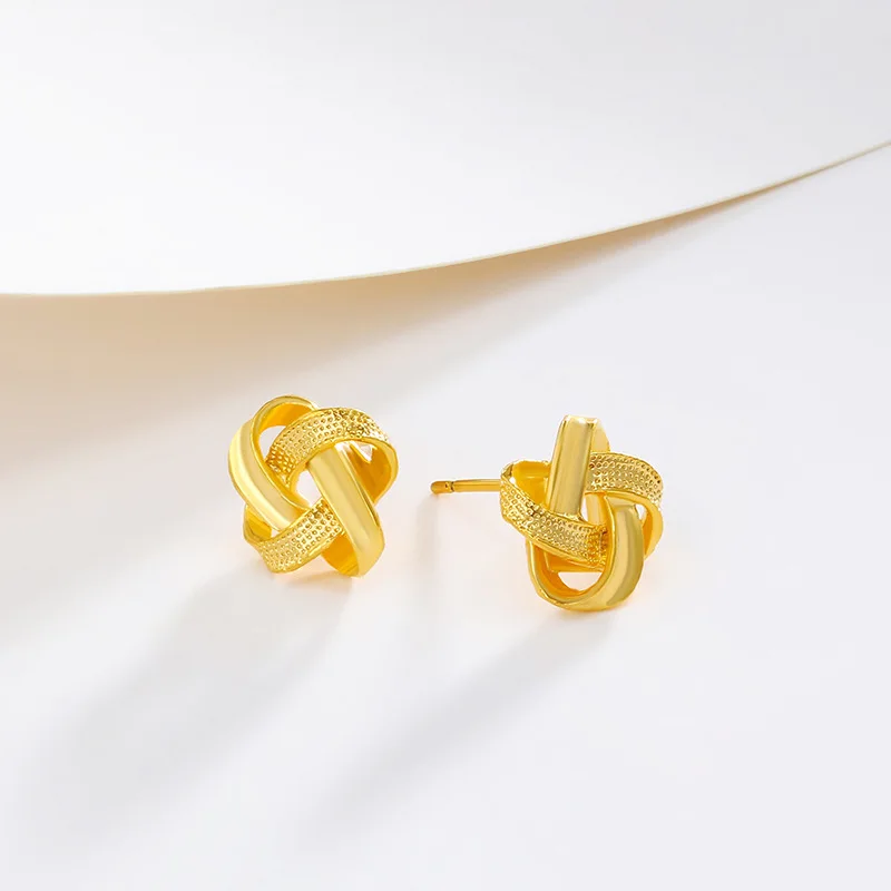 Alloy RUYI Knot Earrings For Woman, Fashionable Temperament, Wedding Accessory,Retro