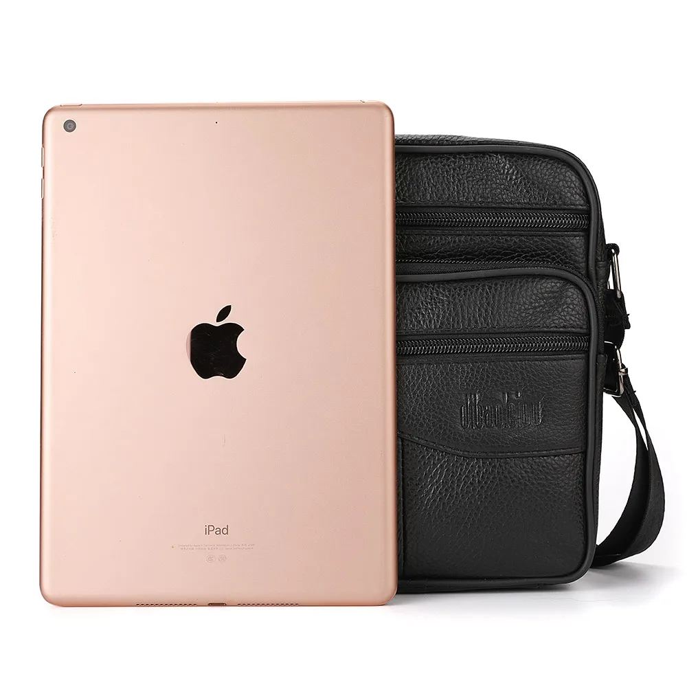 New Business Casual Men's Crossbody Bag Leather Strap For Men Black Courier Side Bag For Men's Postman Travel Bag