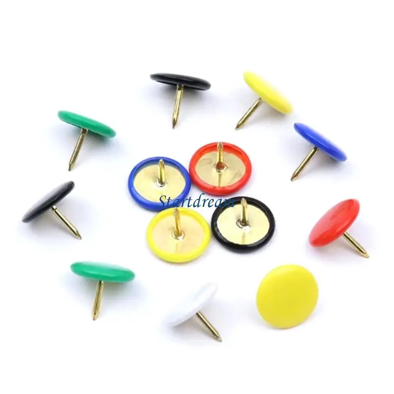 200pcs redondear cabeza plana metal metal níquel chapado en tablero boletín boletín para tablero aviso