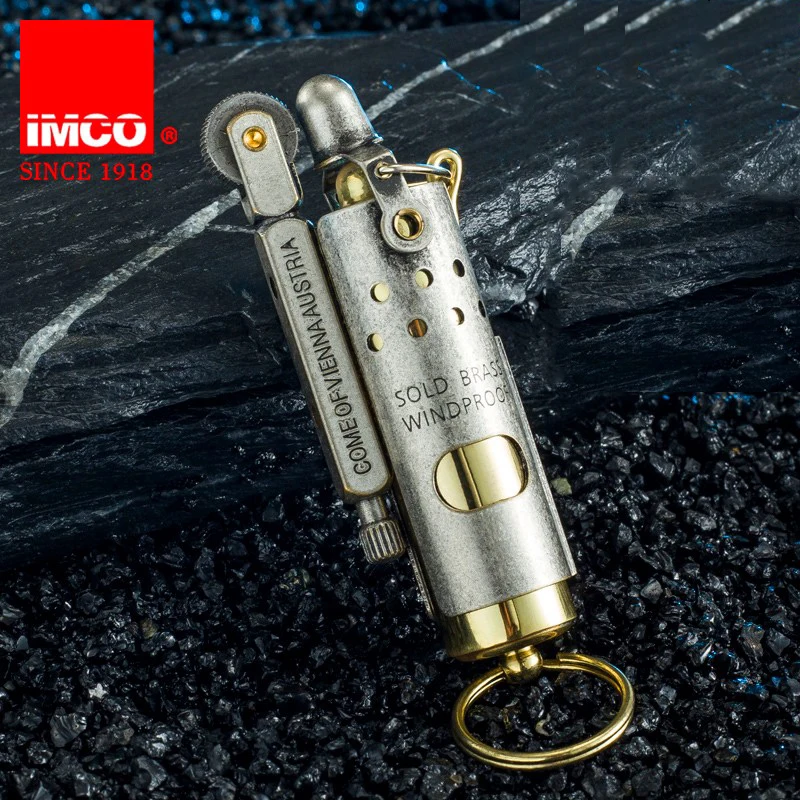 Genuine IMCO Brass Copper Trenches Metal Refueling lighter Personal Retro Windproof Old Gasoline Lighter