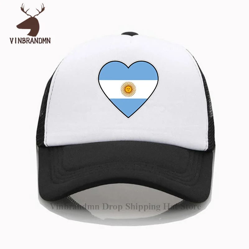 2022 Argentinian Heartbeat unisex bucket hats I Love Argentina Country Flag Heart Family baseball caps 100% cotton fishing hats