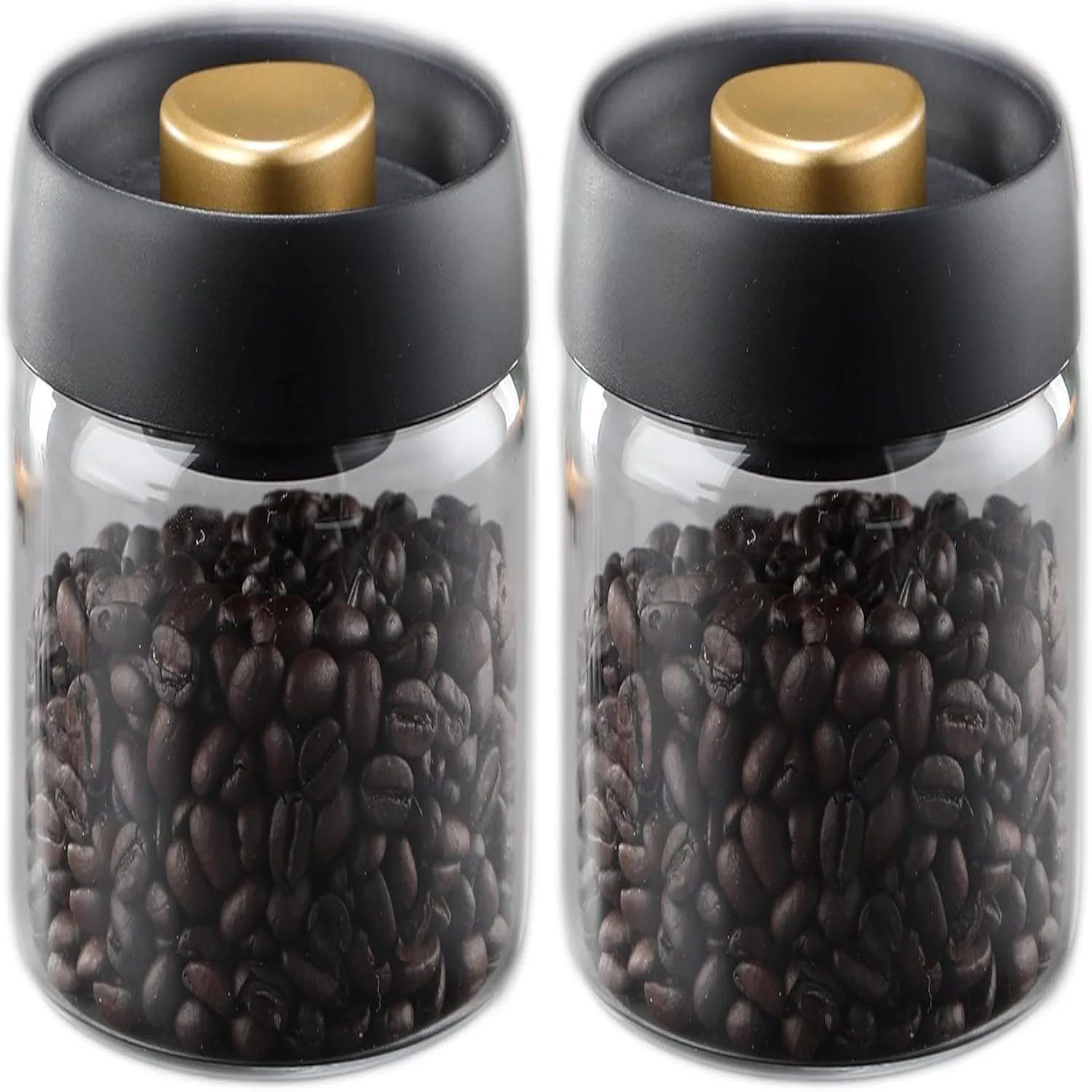 

Coffee Bean Container Airtight, Lid Sealed with Press-Down Vacuum, Borosilicate Glass Coffee Canister, Food , Coffee for Groun