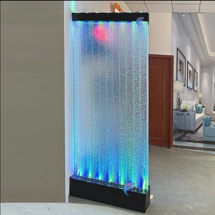 

Customization.LED Large Acrylic Screen Water Curtain Wall Water Bubble Wall Creative Fish tank Can Be Customized