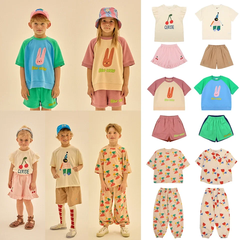 

Korean Baby Tee 2024 Summer JM Printed Girl Boy Short Sleeve T Shirt and Shorts Pant Set Causal T-shirt Trousers Jersey Clothing