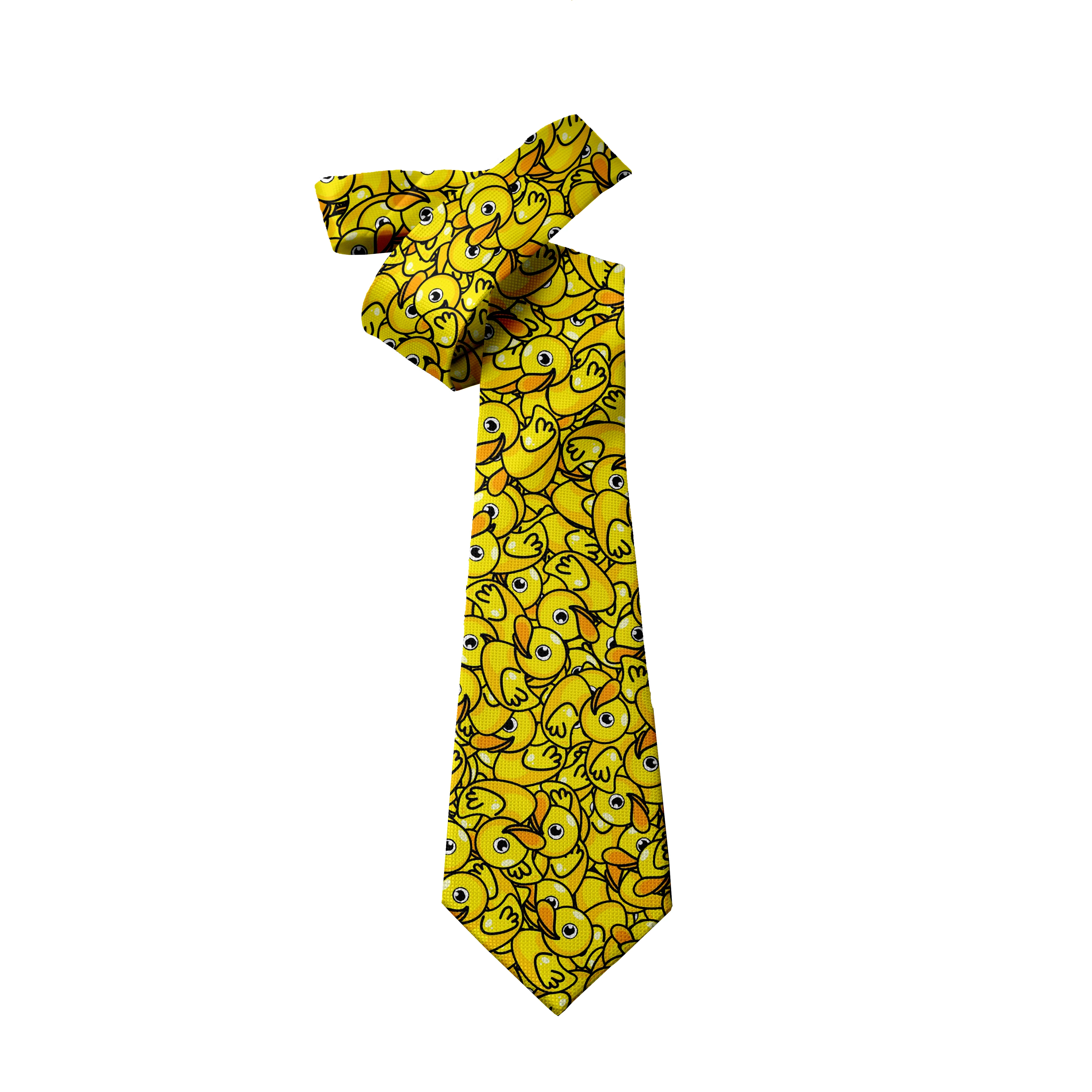 Fashion Adult Tie Polyester Cartoon Yellow Duck Series Cute Accessories Novelty Design Wedding Business 8cm Wide Gravata