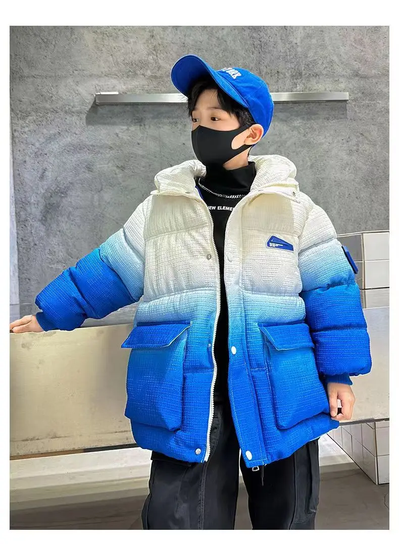 5-14 Years Teenager Winter Jackets For Boys Girls Coat Thicken Warm Kids Parkas Fashion Hooded Waterproof Outwear Child Clothing