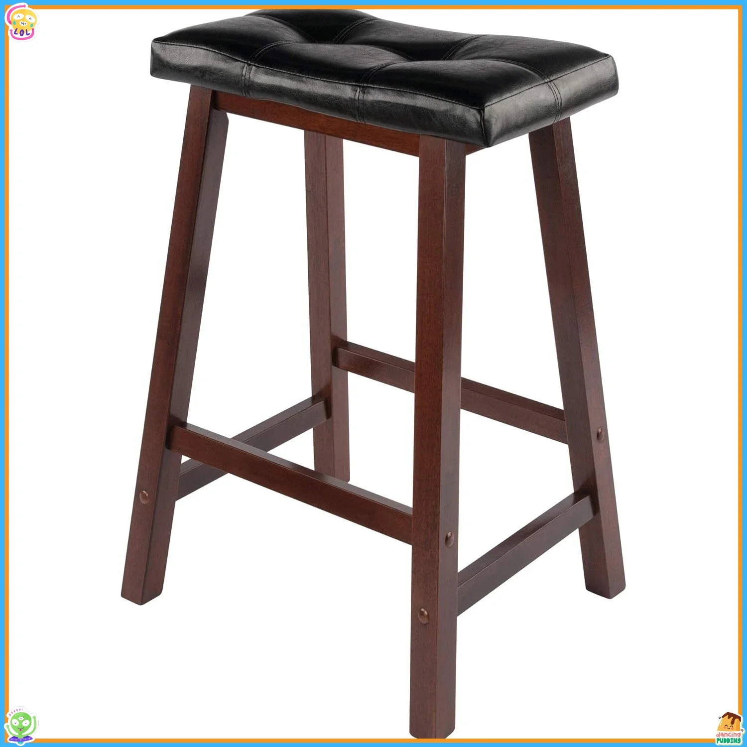 

24-дюймовый антикварный табурет из орехового дерева — барный стул в деревенском стиле для кухонного острова — прочный деревянный табурет на столешнице — декор фермерского дома