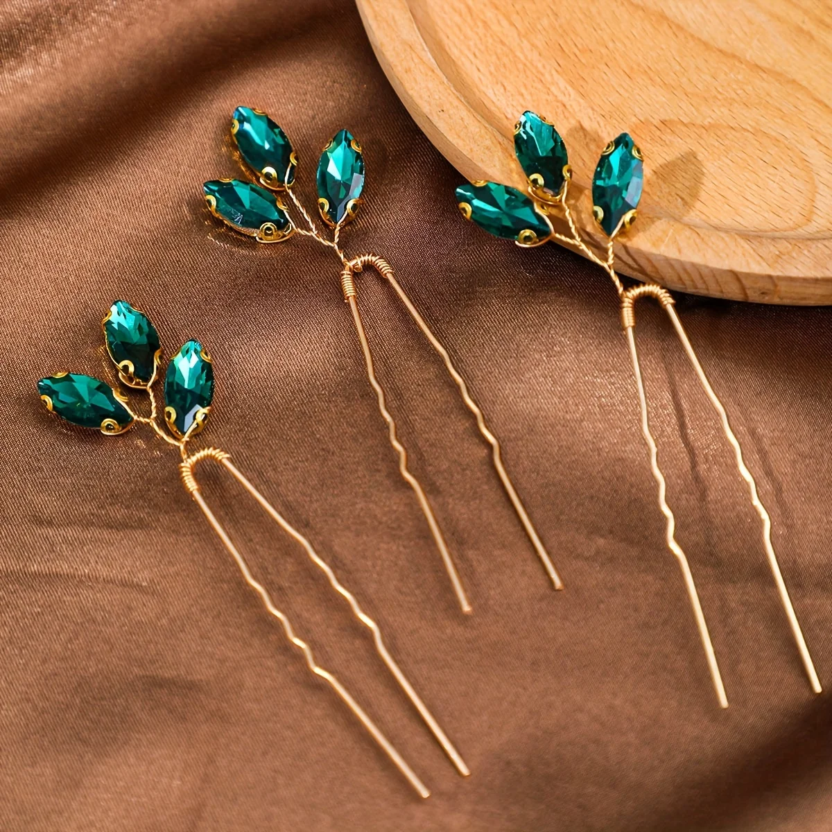 Handmade Fashion Crystal Leaf Hair Clip Hairpin Rhinestone Hairpin Bridal Wedding Hair Accessories Jewelry Hair Clip Hairpin image 4