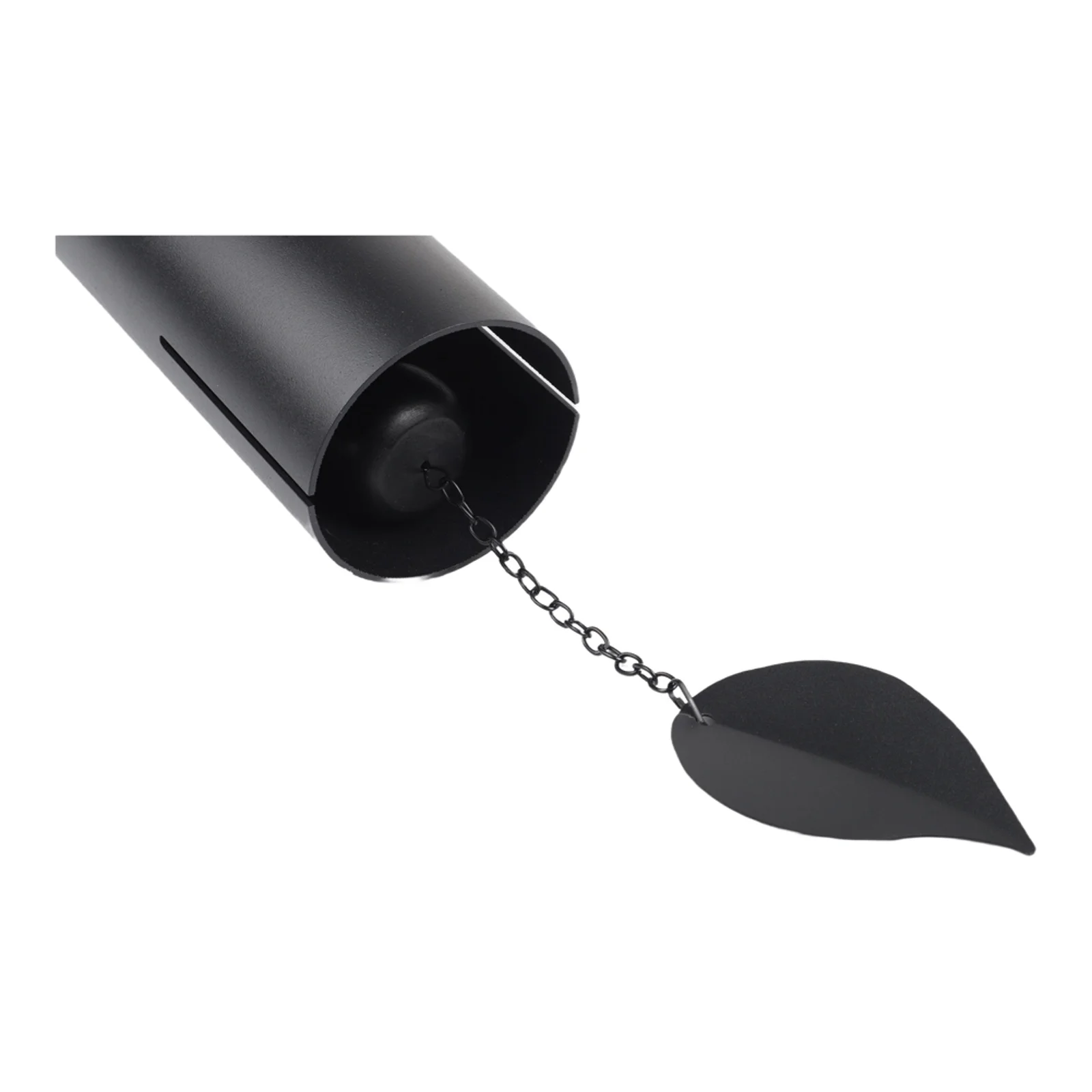 Garden Chime Outdoor Decor Black Decorative Outdoor Wind Chime Soothing Tones Cylindrical Design Easy Installation