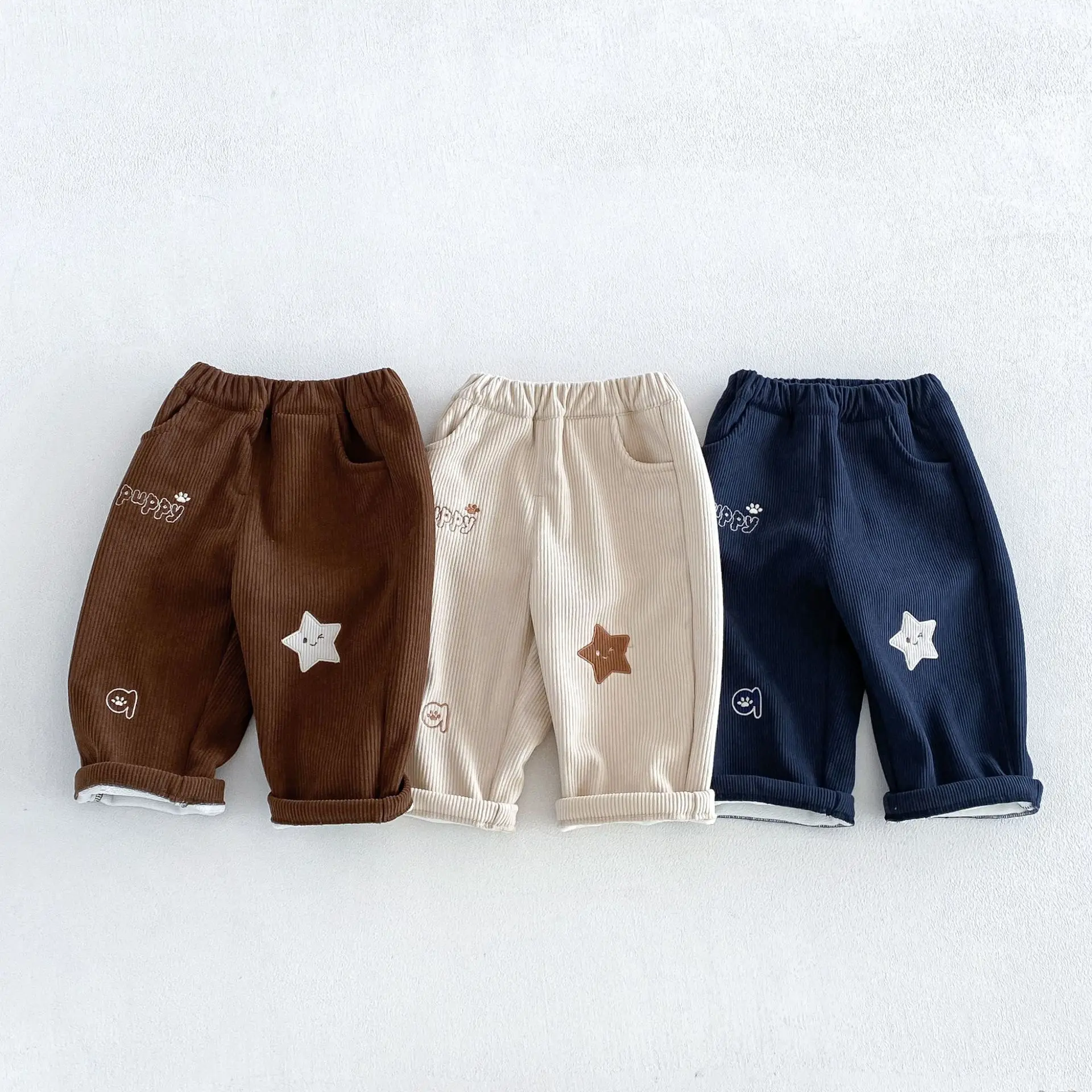 Corduroy Pant Warm - Pantalones de pana con letras bordadas