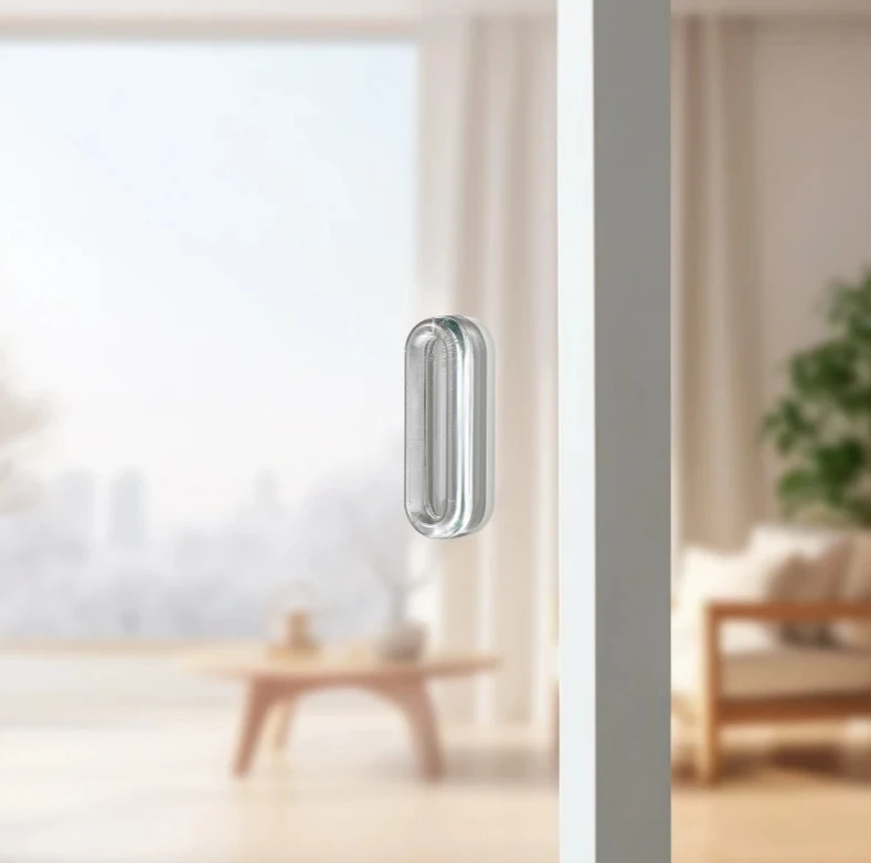 

4 шт., кухонный шкаф, стеклянная ручка для раздвижной двери, ящика, самоклеящаяся ручка для раздвижной двери, прозрачный пластик, мягкая дверная ручка из искусственной кожи