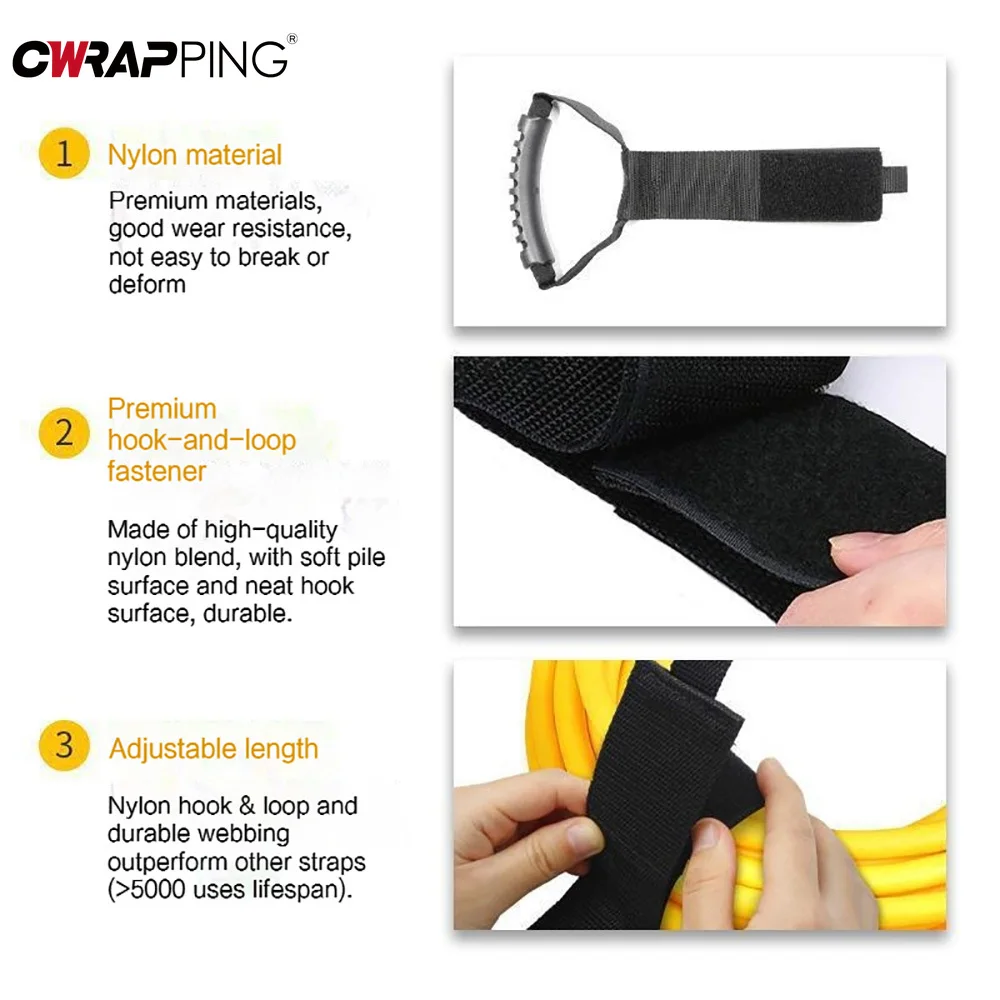 Organizador de cable de extensión de correa de almacenamiento duradero y resistente con mango apto para garajes, almacenamiento de barco RV para accesorios de furgoneta RV