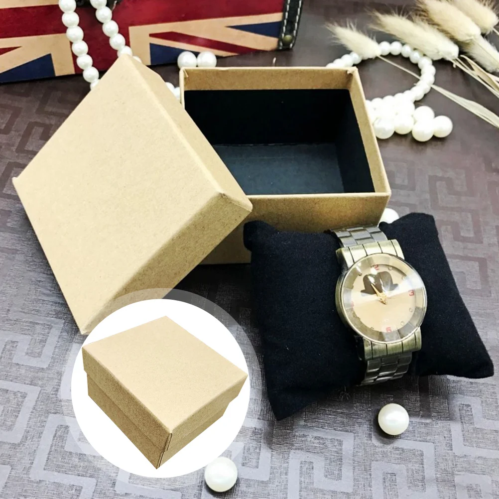 8 Pcs Kraft Paper Watch Box Storage Boxes Packing Wallet Drawer Organisers Earring Organizer Case Travel Jewelry Vintage