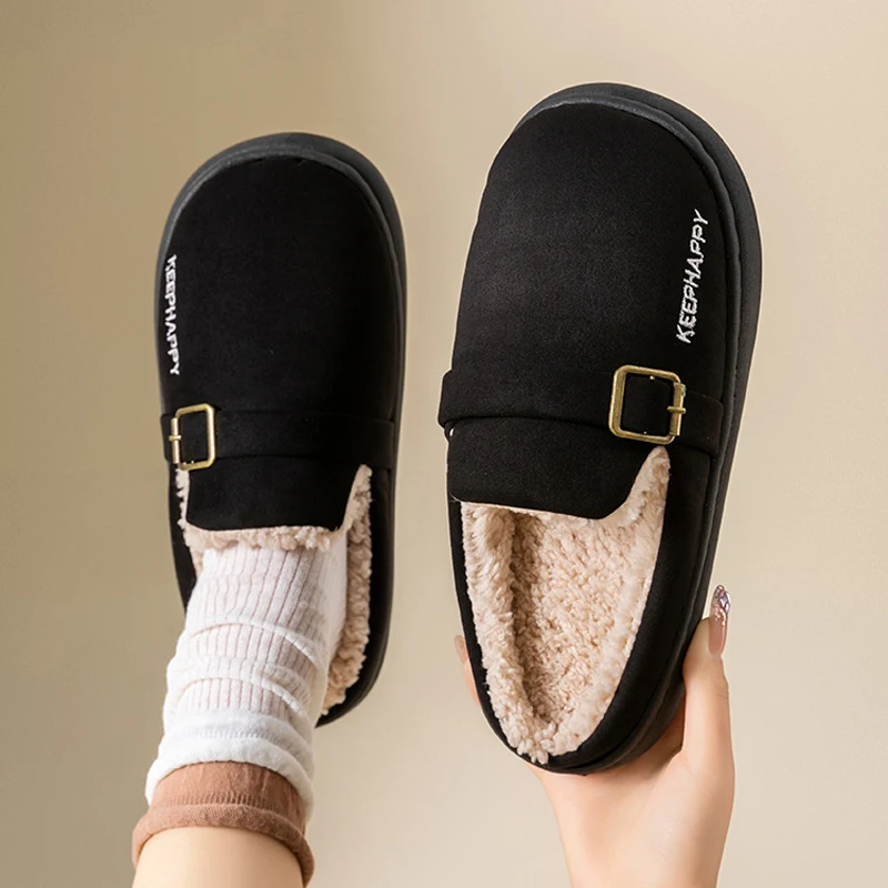 

Домашние тапочки, женские зимние теплые плюшевые домашние тапочки с нечетким мехом, женская термодомашняя обувь, мужские меховые шлепанцы на плоской платформе, пушистая