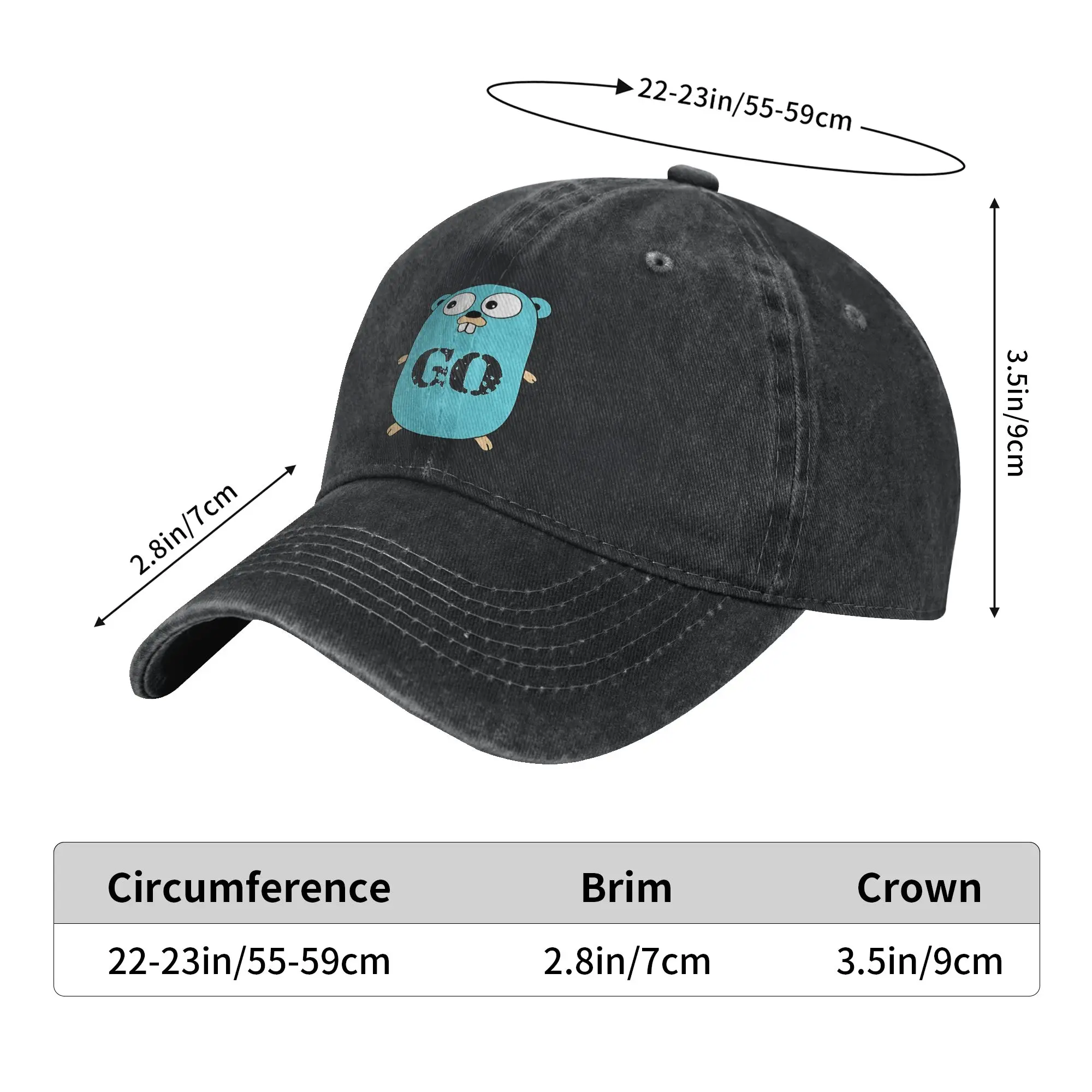 Go GoLang Gopher Baseball Caps Merch for Men Women  Adjustable Trucker Hats