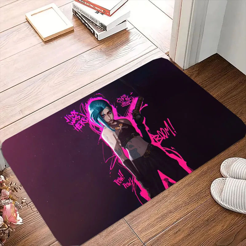 Absorbent Anti-Slip Shower Bathroom Mat LOL League Of Legends Game Jinx rugs Soft Home Doormat Living Room Carpet Decor